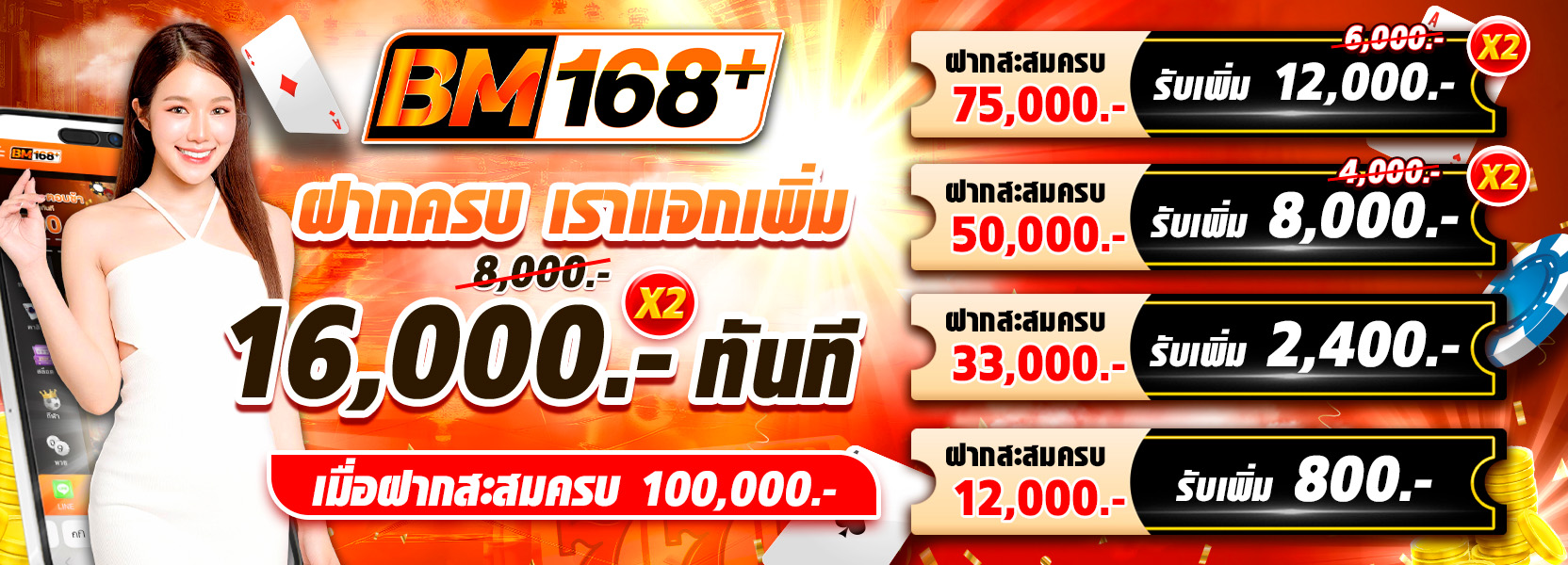 🎉 โปรสุดคุ้ม! ฝากครบปั๊บ รับเพิ่มเลย! 💸